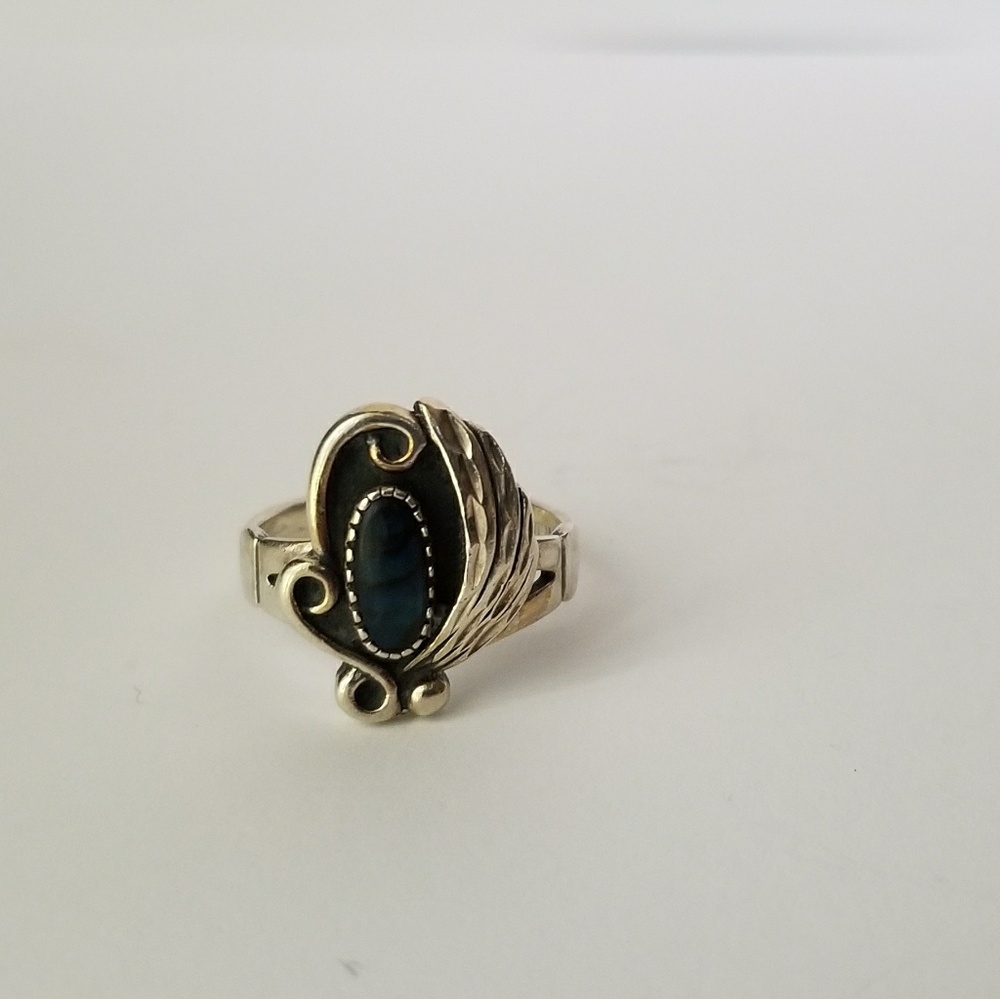 Sterling Silver Stylized Ring, Size 4.75